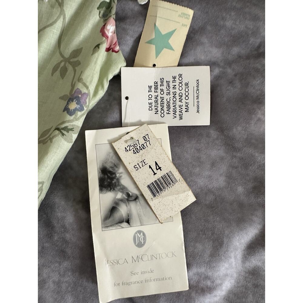 Vintage Jessica McClintock Cotton & Lace Floral Girls Dress 14 Cottagecore NWT - Picture 12 of 12